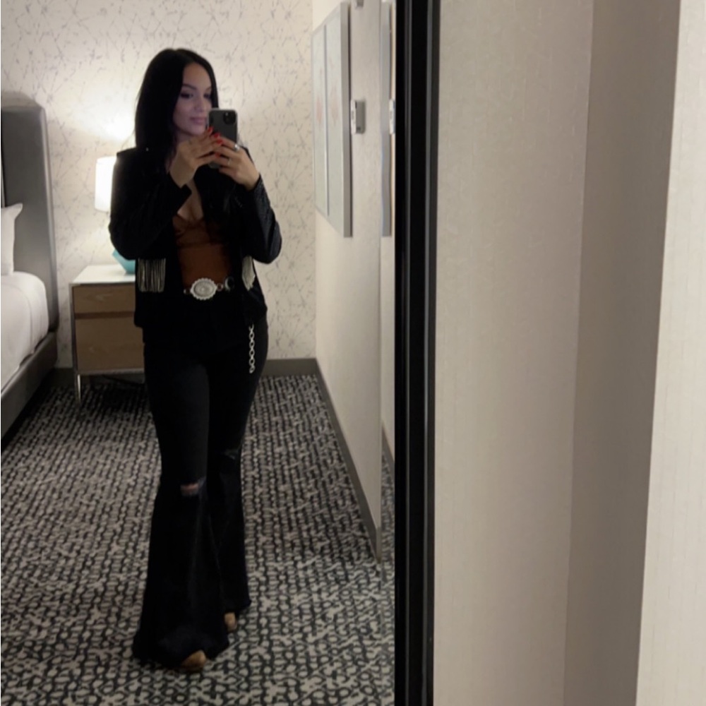 Black flare jeans